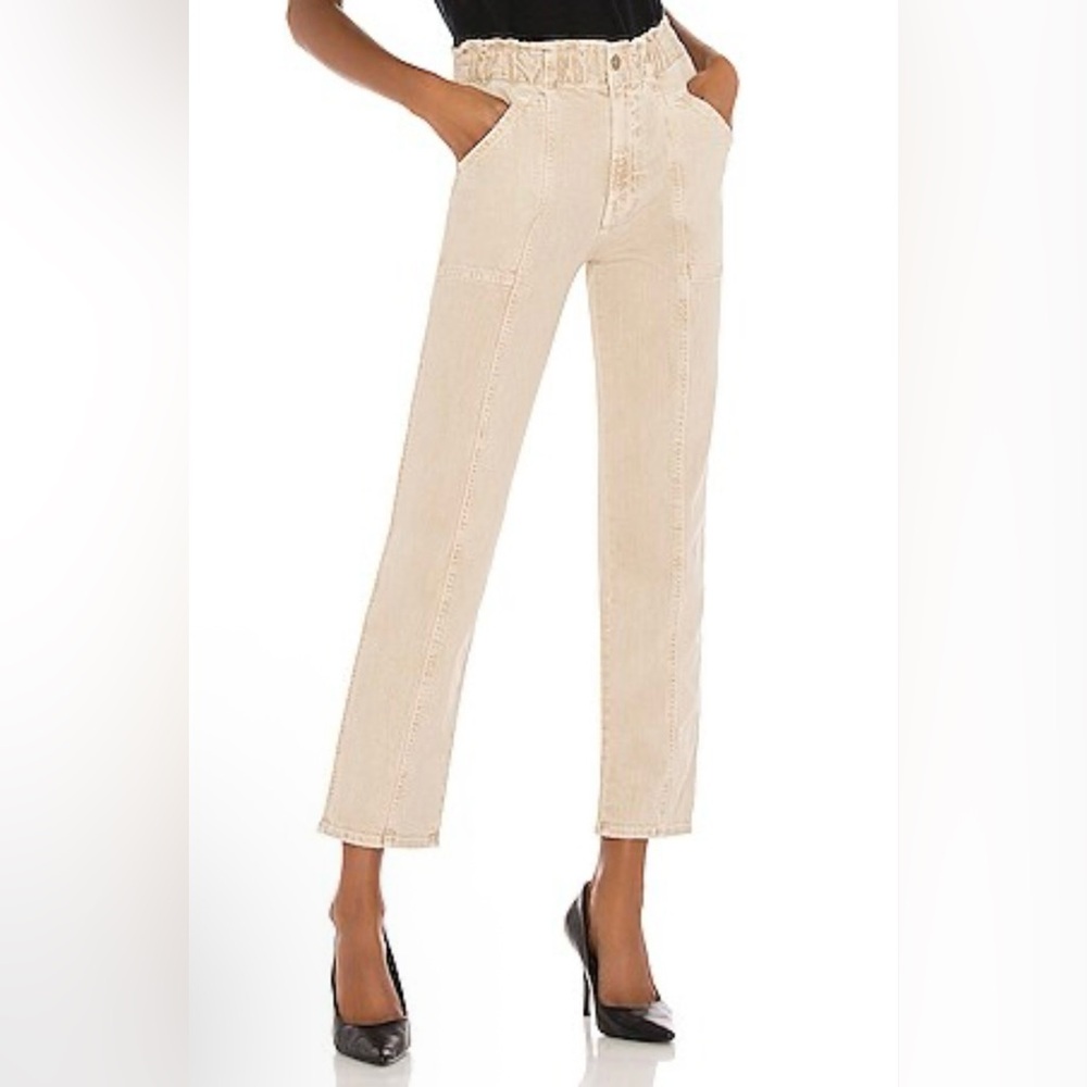 MOTHER Women's Straight Leg Beige Jeans